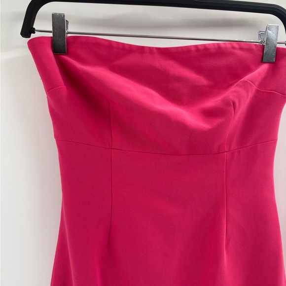 Cinq A Sept Pink Luna Strapless Midi Length Ruffle Wedding Guest Dress Size 0 - Picture 4 of 15